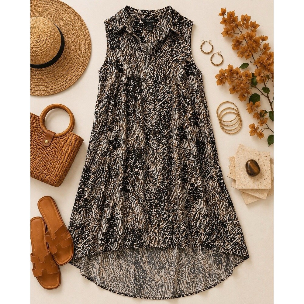 Millennium Animal Print Shirt Dress Duster 3X